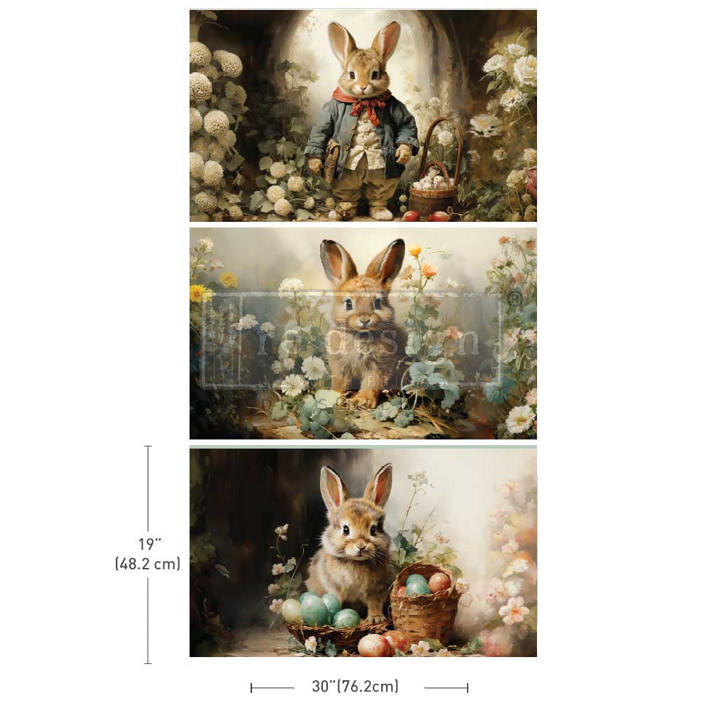 Redesign Decoupage Decor Tissue Paper Triple Pack - Dreamy Bunnies