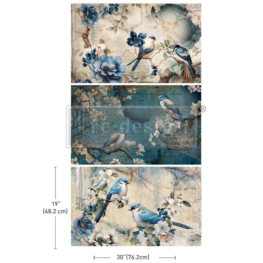 Redesign Decoupage Decor Tissue Paper Triple Pack - Sapphire Wings