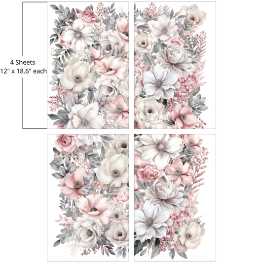 Belles & Whistles Transfer 24x37.2 - Soft Wintery Floral