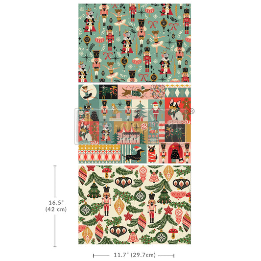 Nutcracker Happiness Fiber Paper - 3 sheets