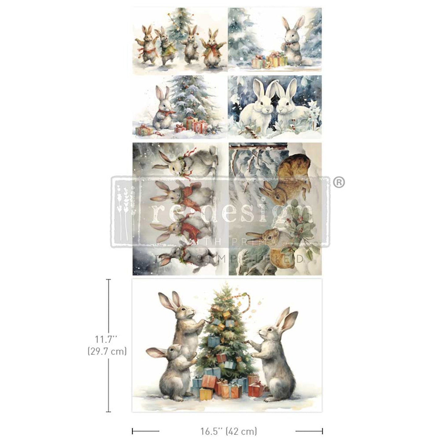 Redesign Decoupage Decor Tissue Paper Triple Pack - Bunny Wonderland