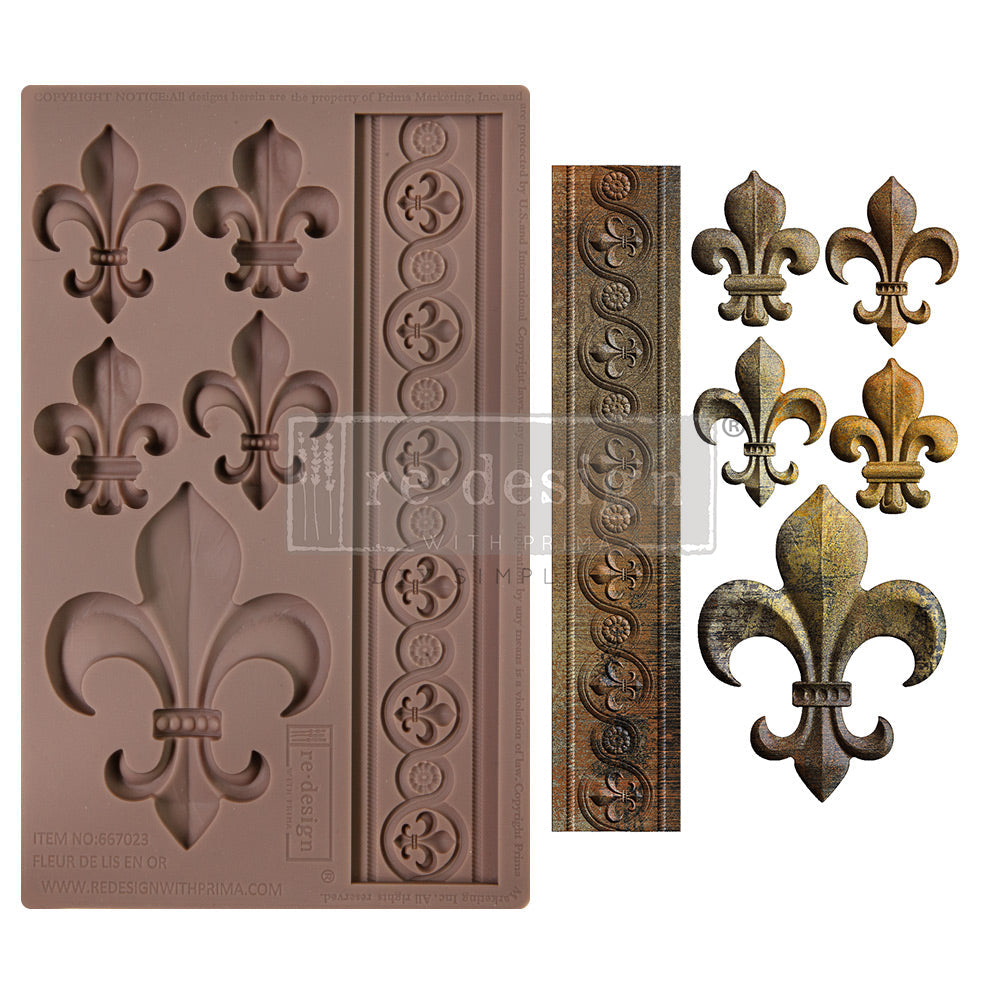 ReDesign with Prima Mould - Fleur De Lis En Or